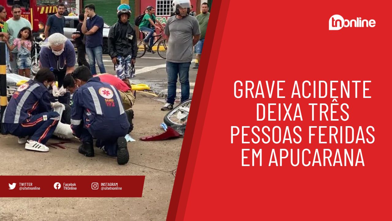 Grave acidente deixa três feridos em Apucarana