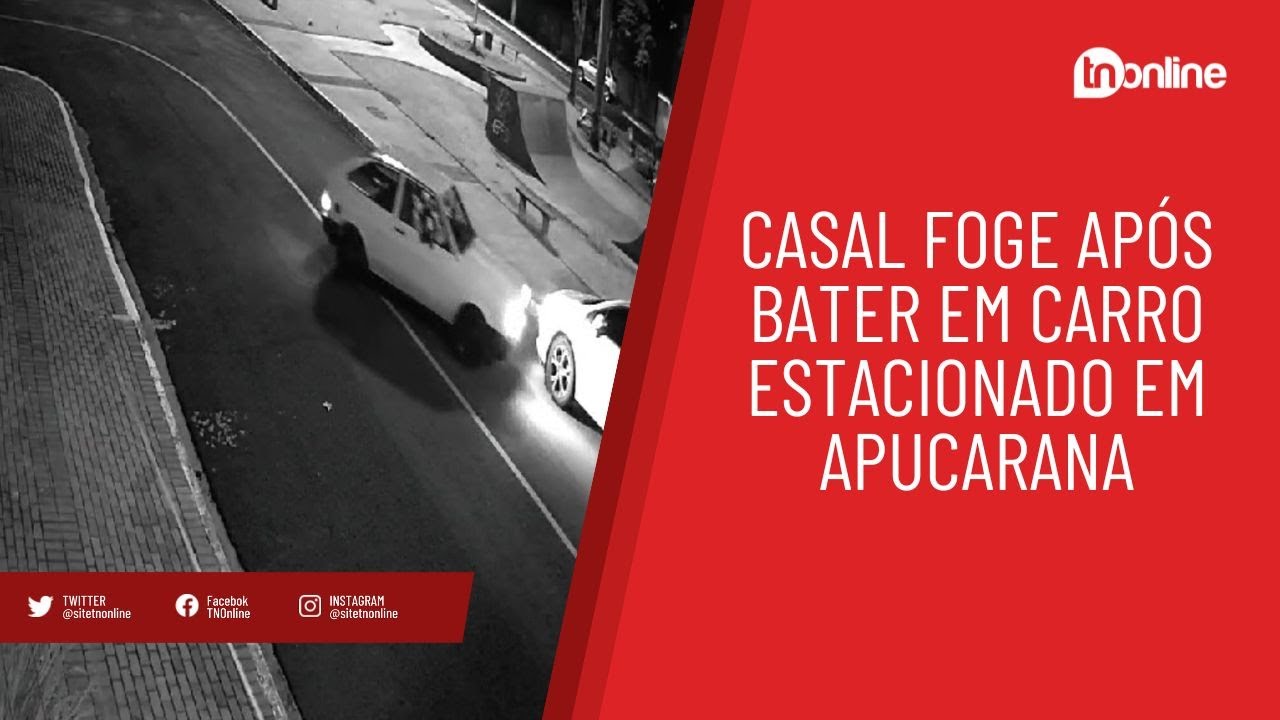 Casal foge após bater em carro estacionado em Apucarana