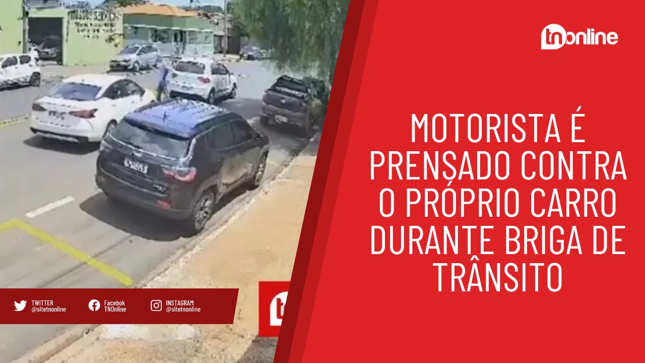Motorista é prensado contra o próprio carro durante briga de trânsito