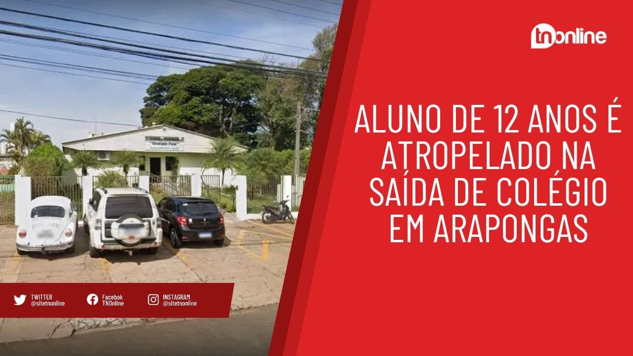Aluno de 12 anos é atropelado na saída de colégio em Arapongas