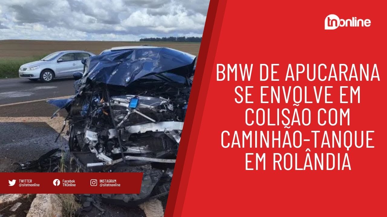 BMW de Apucarana se envolve em colisão com caminhão-tanque