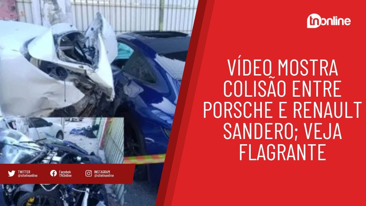 Câmera flagra batida entre Porsche e Renault Sandero em São Paulo