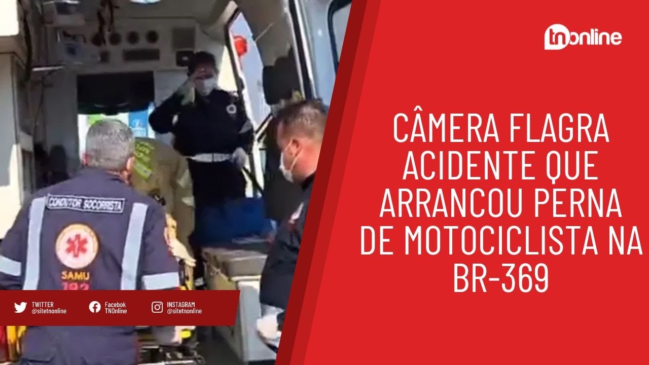 Câmera flagra acidente que arrancou perna de motociclista na BR-369
