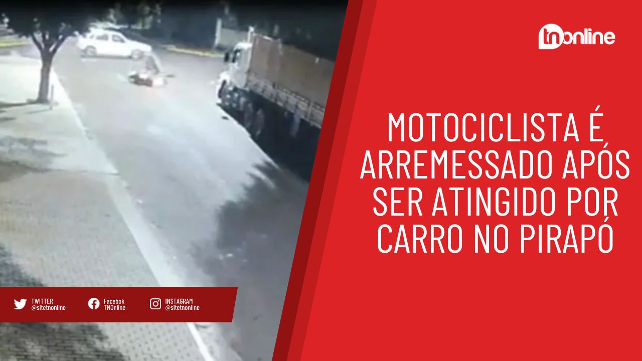 Motociclista é arremessado após ser atingido por carro no Pirapó