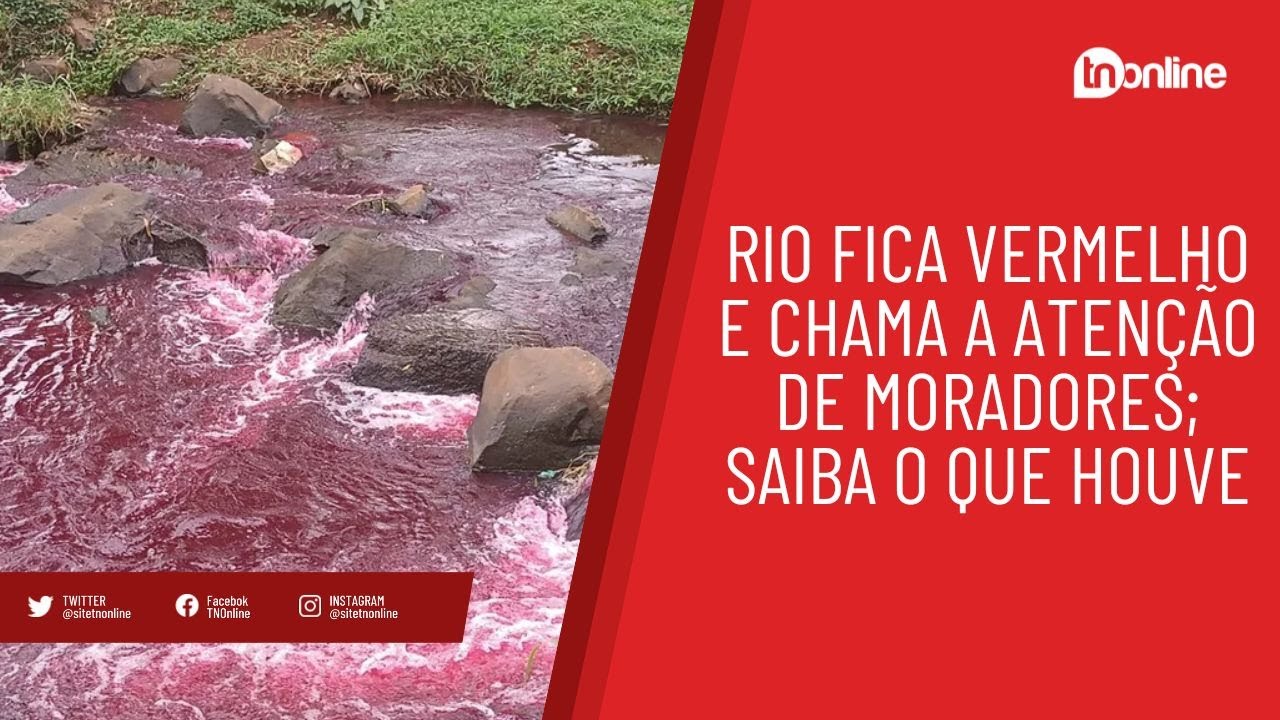 Rio fica vermelho e chama a atenção de moradores