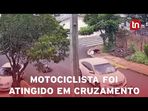 Câmera flagra acidente que deixou motociclista ferido em Apucarana