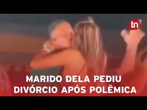 Influencer beija cantor no palco de show e marido pede divórcio