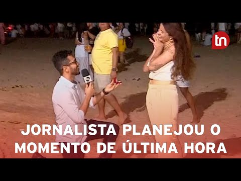 Jornalista surpreende ao pedir a namorada em casamento durante reporta