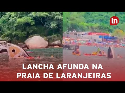 Lancha afunda com 7 pessoas a bordo em Balneário Camboriú