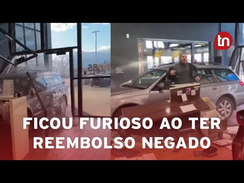 Motorista furioso destrói carro em concessionária e exige reembolso