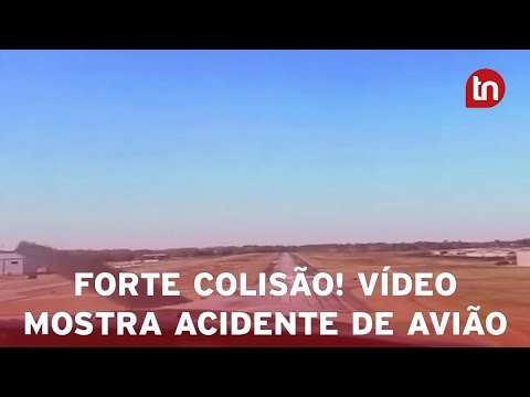 Vídeo exibe momento em que avião colide contra outro após pane