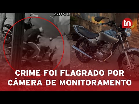 Câmera flagra momento em ladrão furta moto em Apucarana