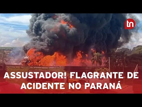 Caminhão-tanque explode em acidente no Paraná