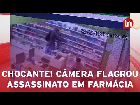 Câmera flagra funcionário de farmácia sendo morto a tiros