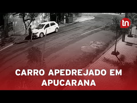 Pedestre destrói para-brisa de carro estacionado em Apucarana