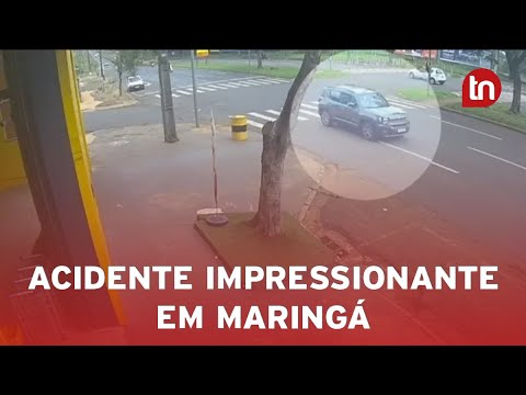 Câmeras registram acidente impressionante em Maringá
