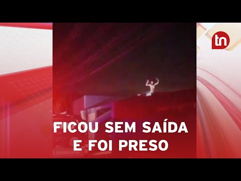 Homem bate na mulher e sobe em telhado de cueca para fugir de prisão