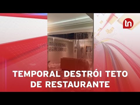 Teto de tradicional restaurante de Curitiba desaba após fortes chuvas