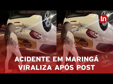 Acidente em Maringá viraliza após post bem-humorado da motorista