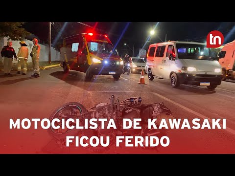 Acidente envolvendo moto Kawasaki deixa homem de 30 anos ferido