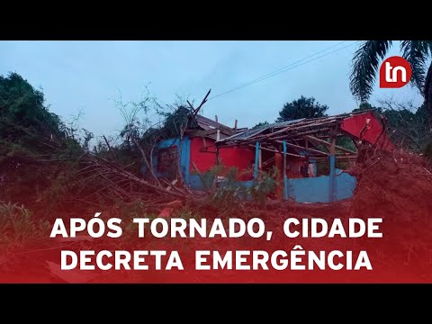 Após destruição de tornado, cidade de SC decreta emergência