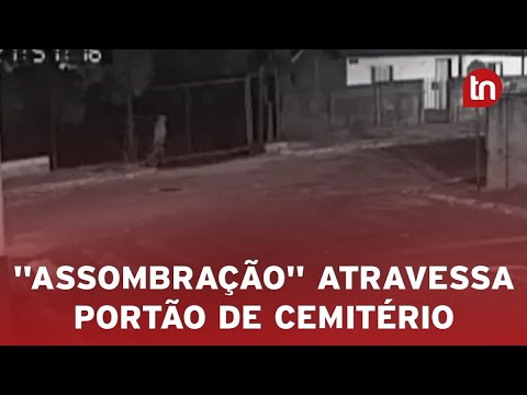 "Assombração" é flagrada atravessando portão de cemitério