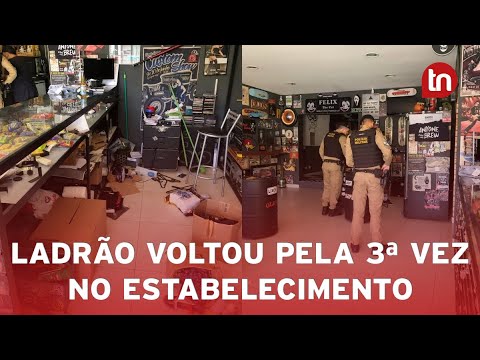 Câmera flagra ladrão dentro de bar em Apucarana