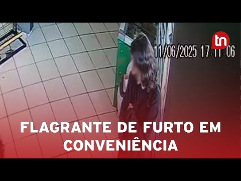 Câmeras de segurança flagram furto em conveniência de Apucarana