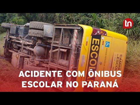 Embriagado, homem furta e tomba ônibus escolar no Paraná