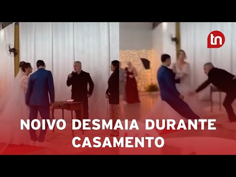 Noivo desmaia, cai do altar durante cerimônia em SC e vídeo viraliza