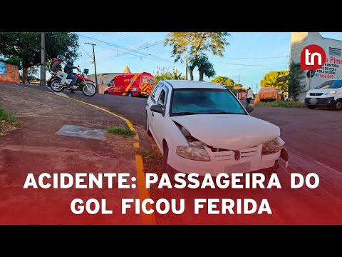 Passageira de Gol fica ferida após acidente entre carros em Apucarana