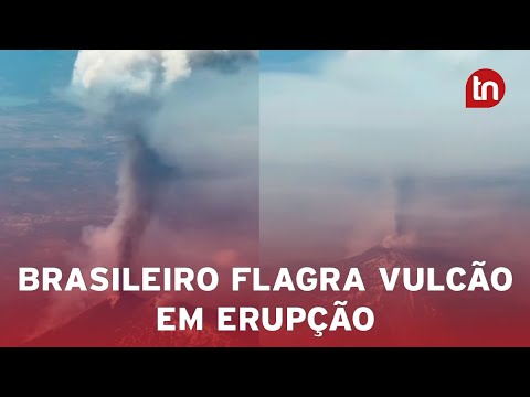 Piloto brasileiro flagra maior vulcão da Europa em erupção