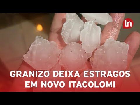 Temporal com granizo provoca estragos em Novo Itacolomi