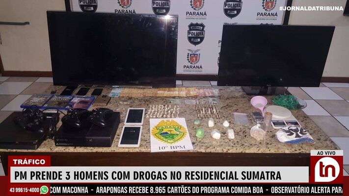PM prende 3 homens com drogas no residencial sumatra