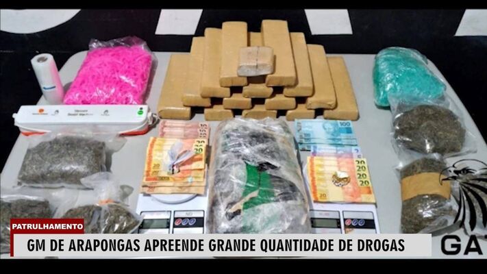 GM de Arapongas apreende grande quantidade de drogas