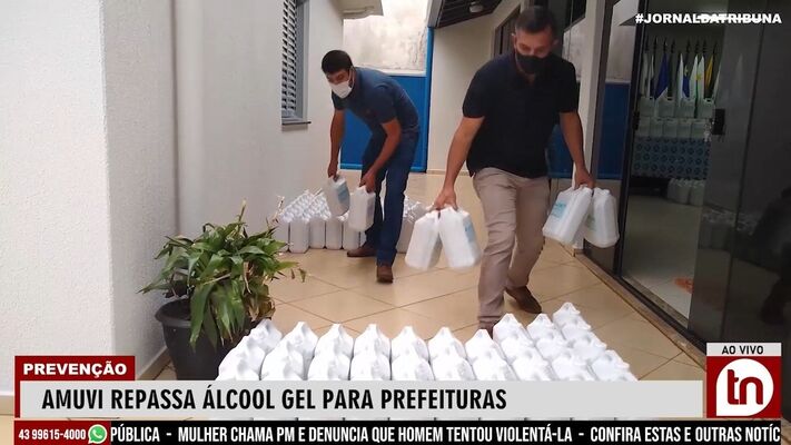 AMUVI repassa álcool gel para Prefeituras