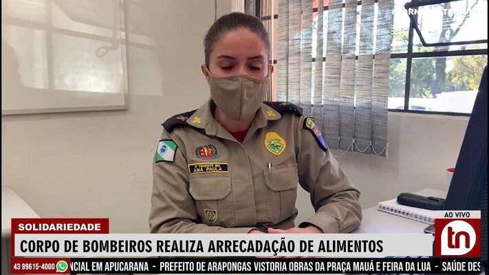 Corpo de bombeiros realiza arrecadação de alimentos
