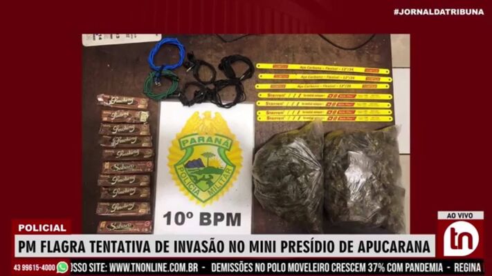 Polícia Militar flagra duas pessoas tentando entrar no minipresídio com drogas e serras