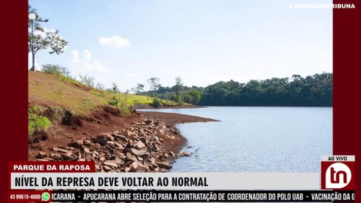 Nível da represa do Parque da Raposa deve voltar ao normal