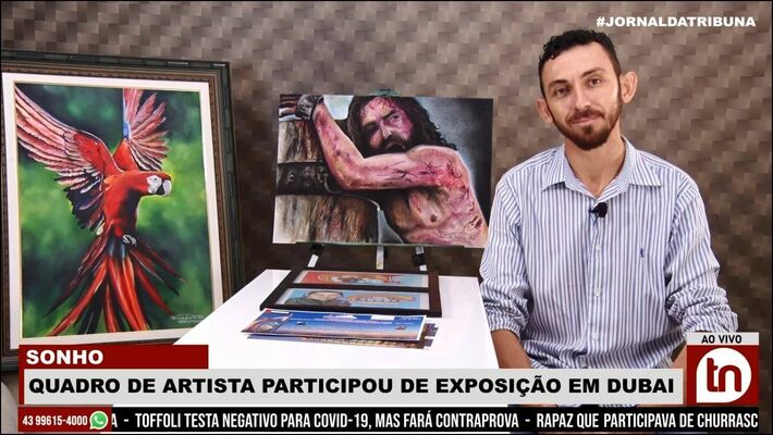 Quadro de artista participou de exposição em Dubai