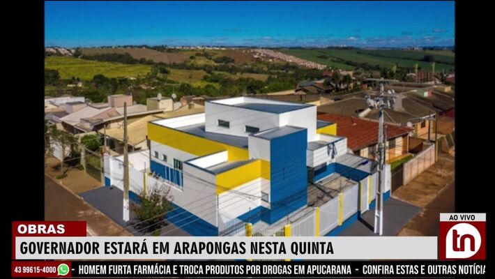 Governador estará em Arapongas nesta quinta-feira