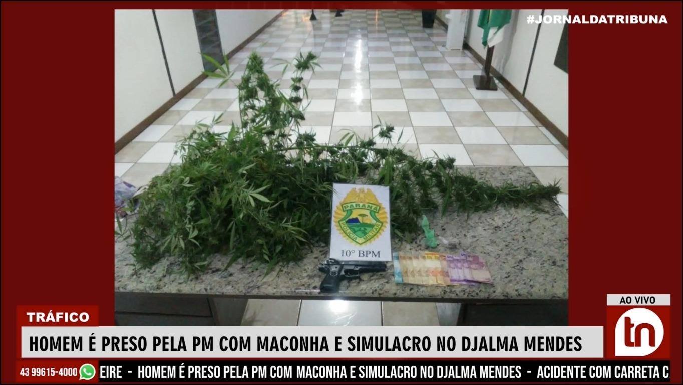 Homem é preso pela PM com maconha e simulacro no Djalma Mendes