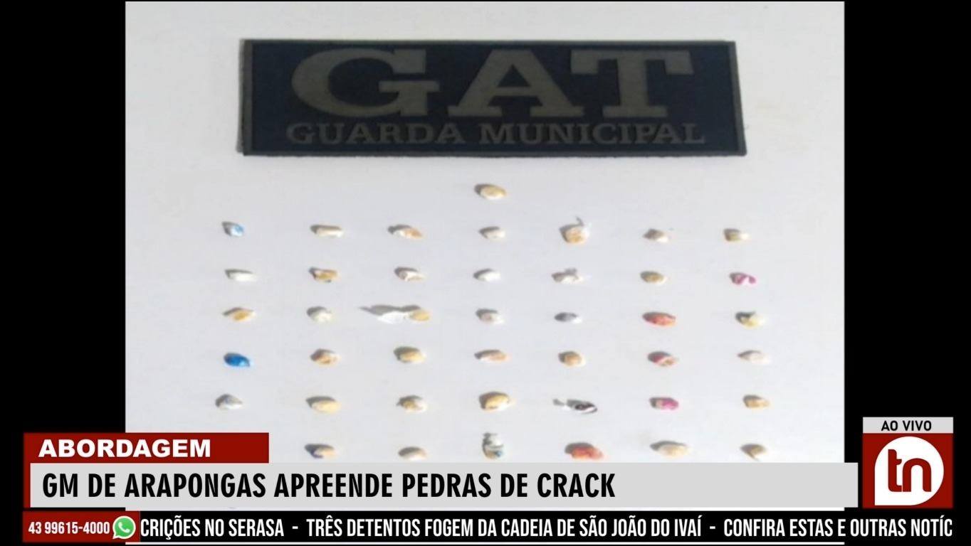 GM de Arapongas apreende pedras de crack