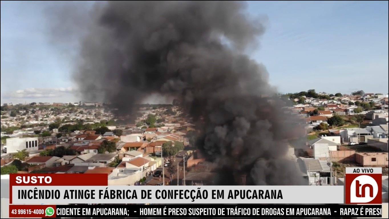 Incêndio atinge fábrica de confecção em Apucarana