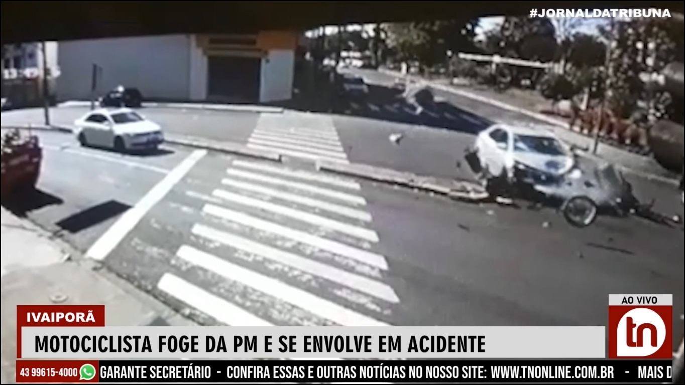 Motociclista foge da PM e se envolve em acidente