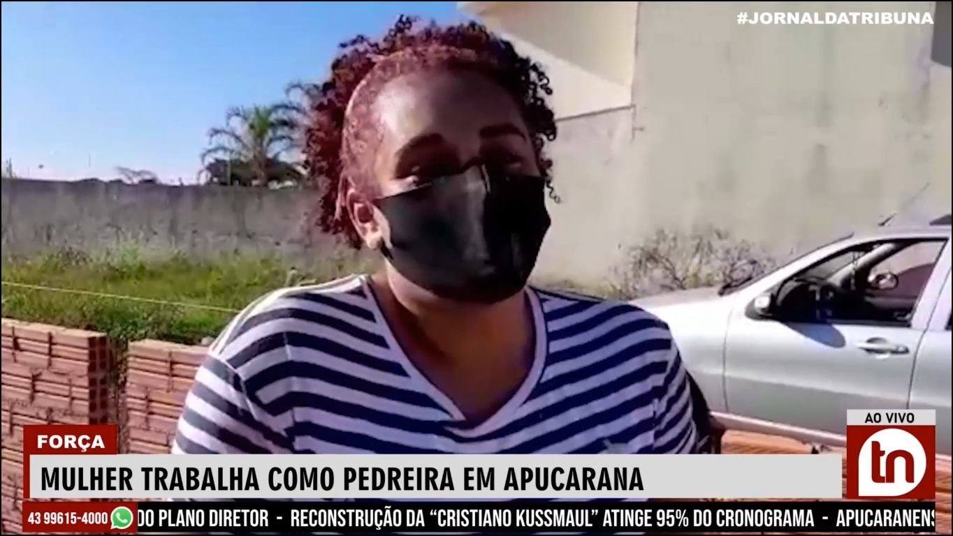 Mulher trabalha como pedreira em Apucarana