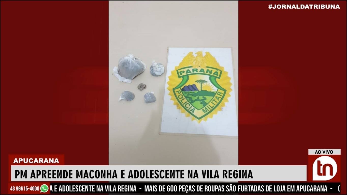 PM apreende maconha e adolescente na Vila Regina, em Apucarana