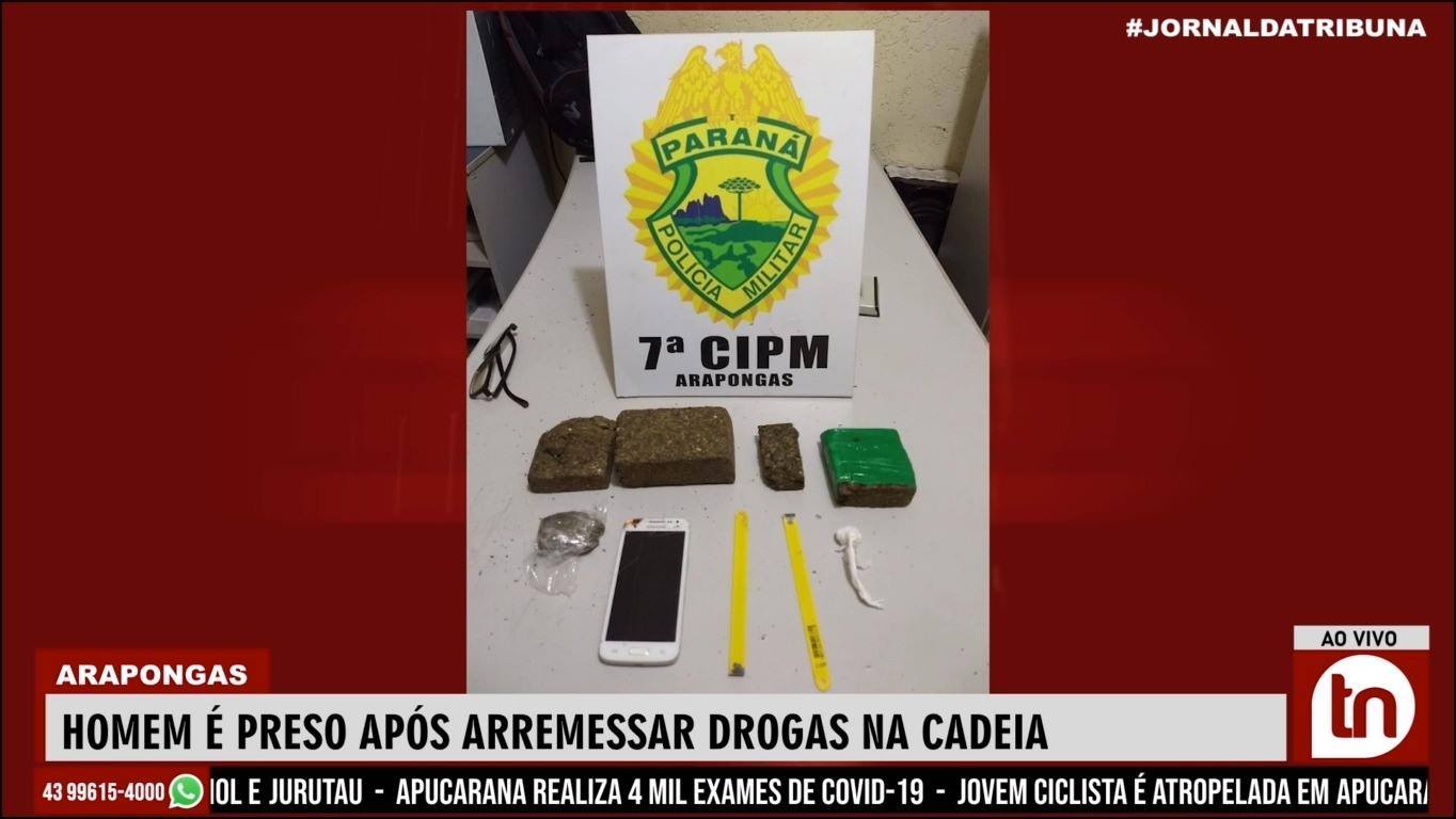 Homem é preso após arremessar drogas na cadeia de Arapongas