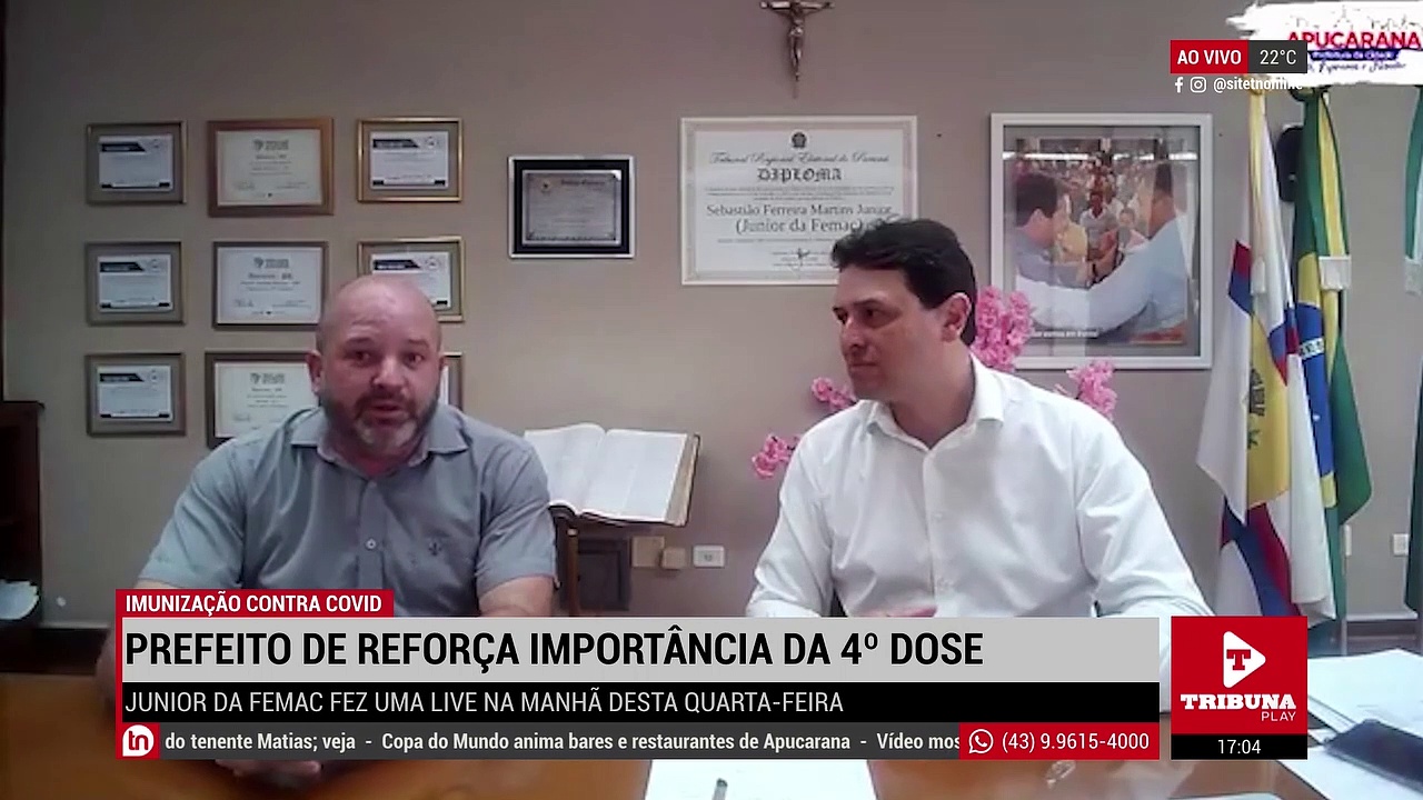 Prefeito de Apucarana reforça importância da 4º dose contra Covid-19
