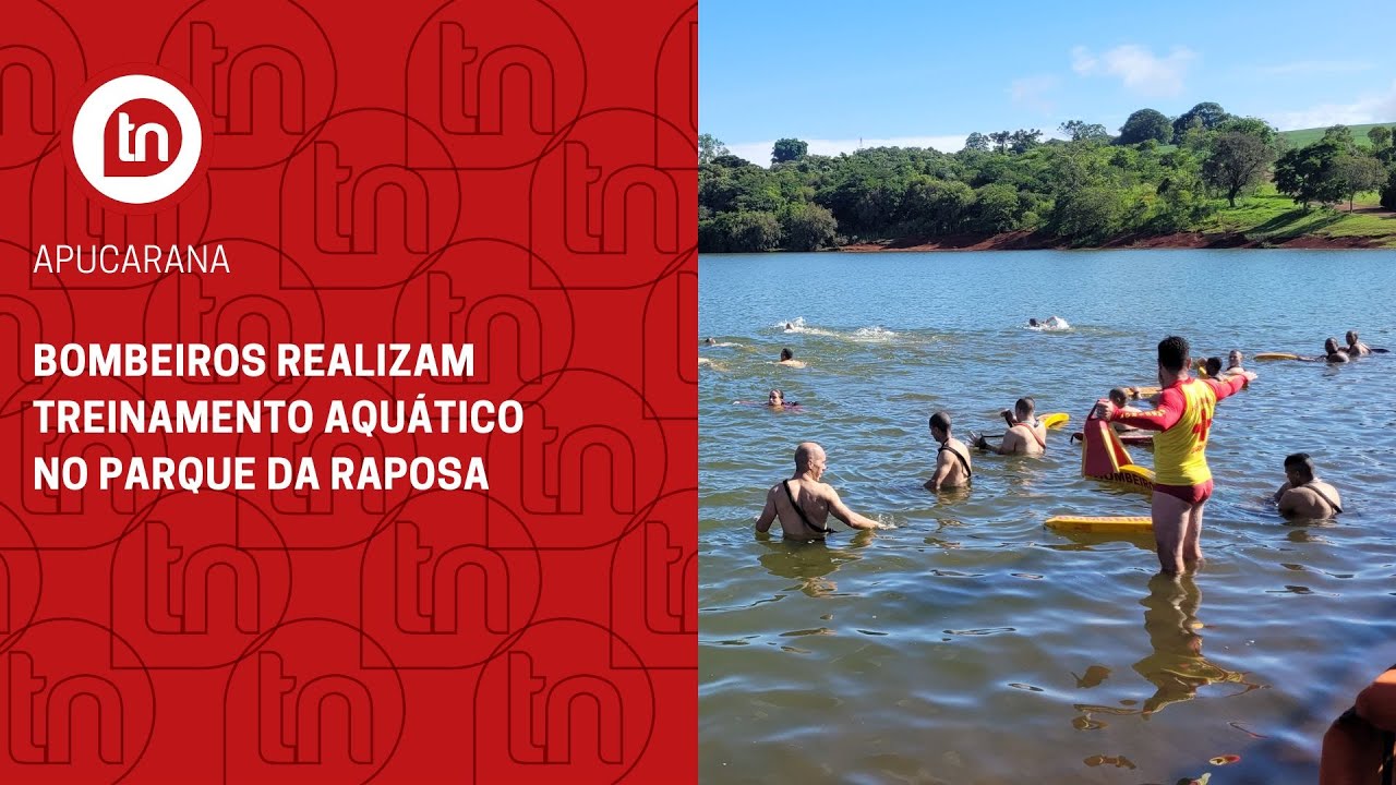 Bombeiros realizam treinamento aquático no Parque da Raposa